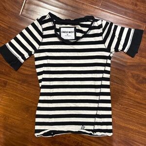limited too vintage black and white striped top